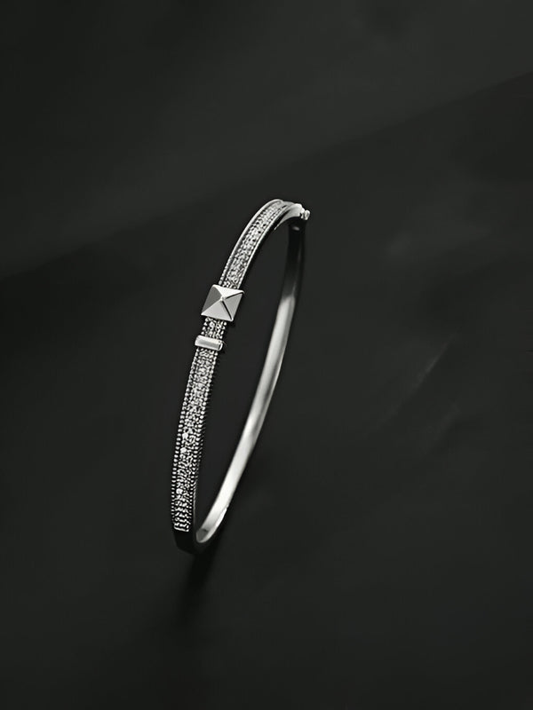 Luxe Geometric Crystal Band Bangle