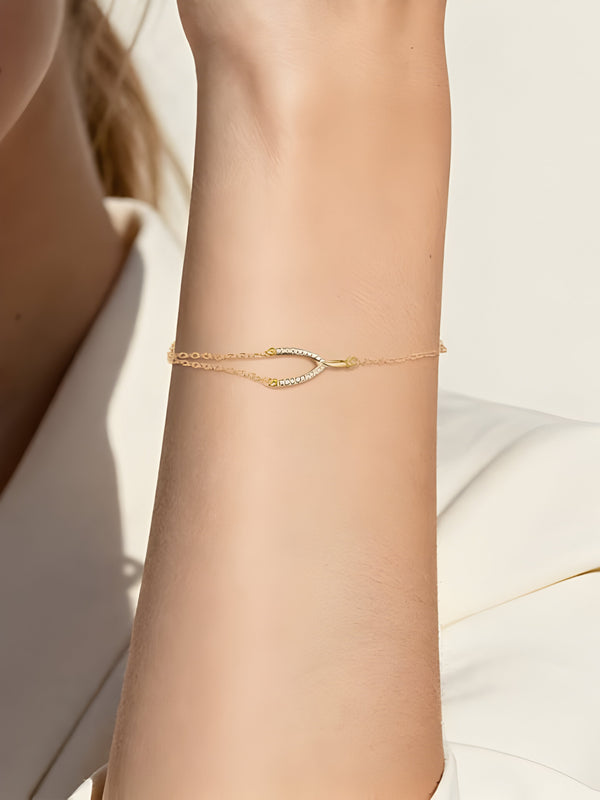 Minimalist Bar & Crystal Bracelet