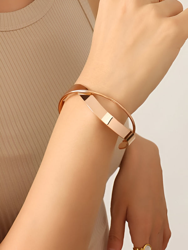 Smooth Cross Minimalist Cuff Bangle