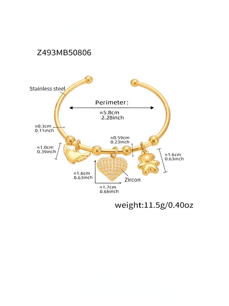 Anore – Charm Story Gold Cuff Bracelet