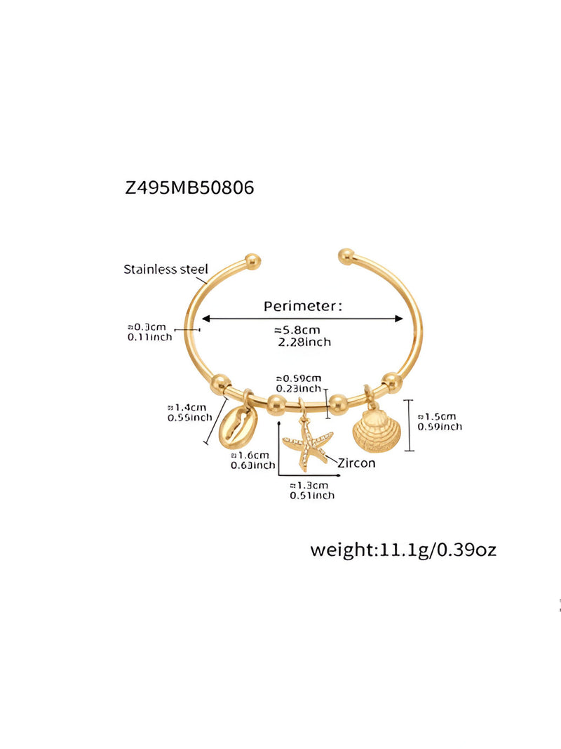 Anore – Charm Story Gold Cuff Bracelet