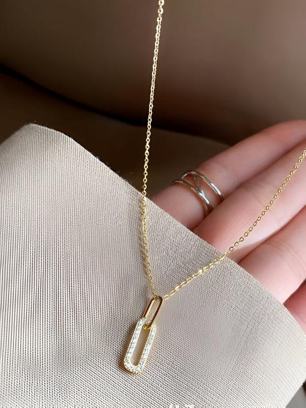 Rectangular Cubic Zirconia Dainty Necklace