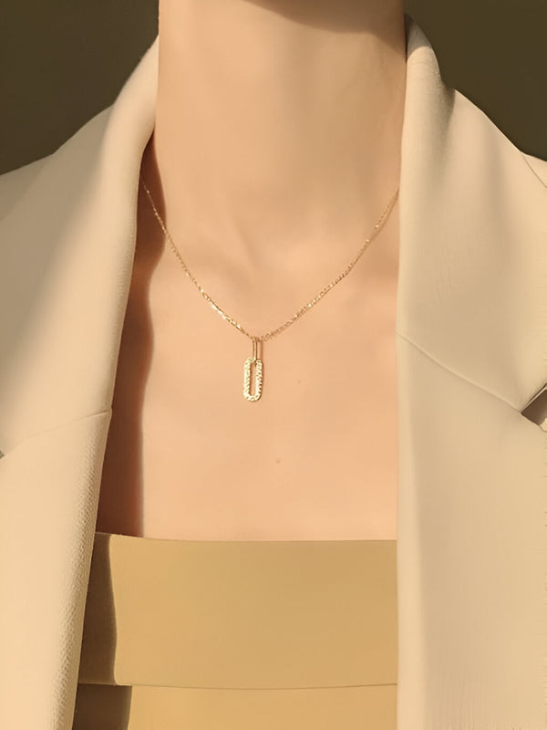 Rectangular Cubic Zirconia Dainty Necklace